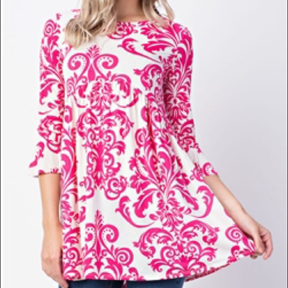 Pretty Pink Damask Tunic